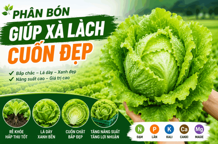 Phân bón giúp xà lách cuốn đẹp