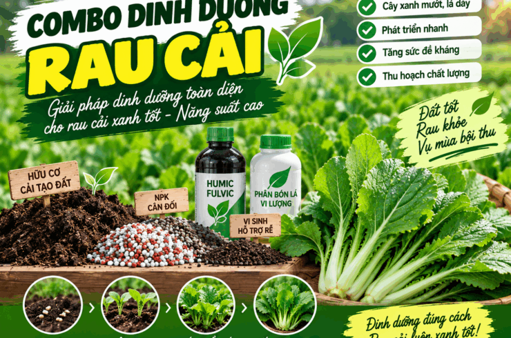 Combo dinh dưỡng rau cải: Bón theo từng giai đoạn để rau xanh khỏe, nhanh lớn