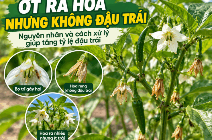 🌶️ Ớt ra hoa nhưng không đậu trái: Nguyên nhân và cách xử lý hiệu quả