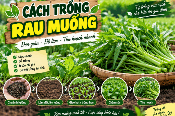 Cách trồng rau muống: Từ gieo hạt đến thu hoạch