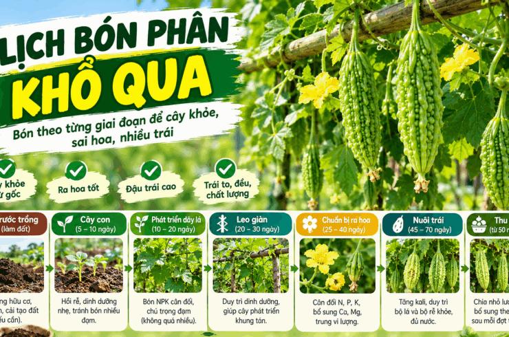 Lịch bón phân khổ qua: Bón theo từng giai đoạn để cây khỏe, sai hoa, nhiều trái