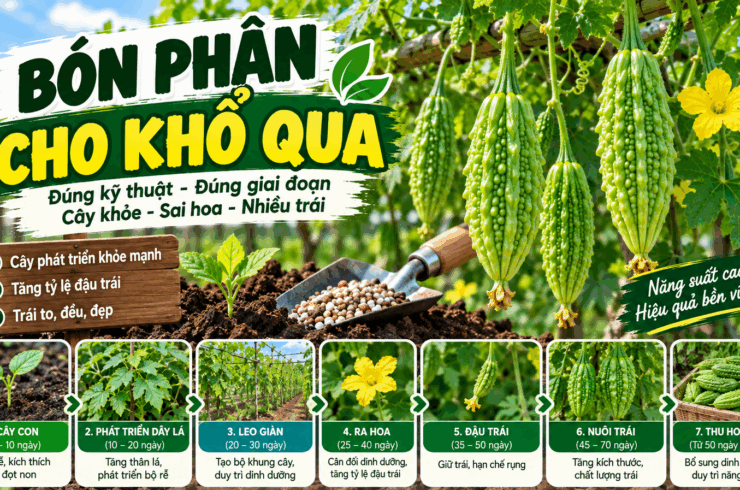 Bón phân cho khổ qua: Cách bón theo từng giai đoạn để cây khỏe, sai hoa, nhiều trái
