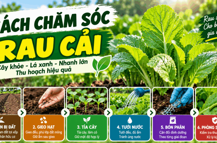 Cách chăm sóc rau cải: Tưới nước, bón phân, tỉa cây và phòng sâu bệnh đúng cách