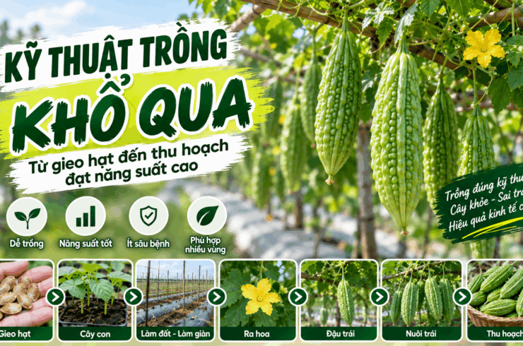Kỹ thuật trồng khổ qua: Từ gieo hạt đến thu hoạch đạt năng suất cao