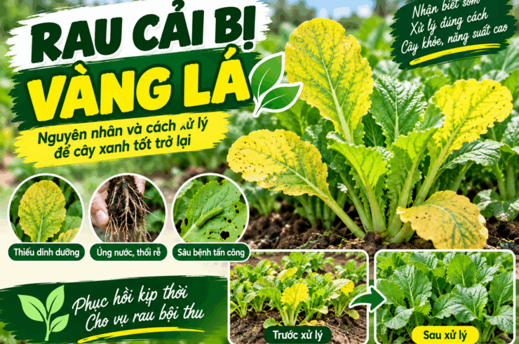 Rau cải bị vàng lá: Nguyên nhân, cách nhận biết và xử lý đúng cách