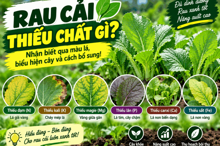 Rau cải thiếu chất gì? Cách nhận biết qua màu lá và biểu hiện cây