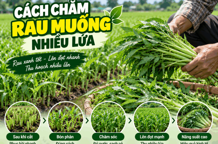 Cách chăm rau muống nhiều lứa: Bí quyết rau nhanh lên đọt, thân mập, thu được nhiều lần