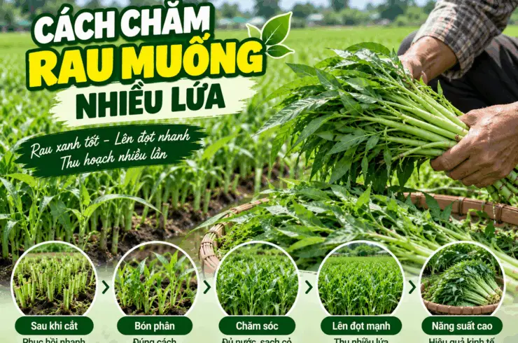 Cách chăm rau muống nhiều lứa: Bí quyết rau nhanh lên đọt, thân mập, thu được nhiều lần