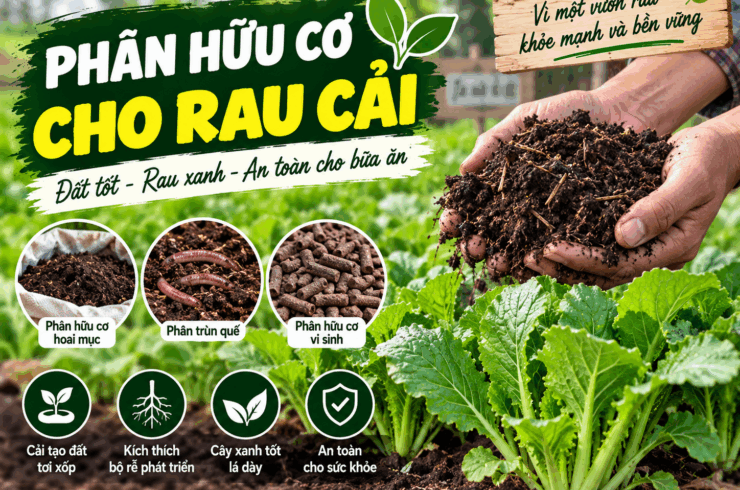 Phân hữu cơ cho rau cải: Cách chọn và bón đúng để rau xanh khỏe