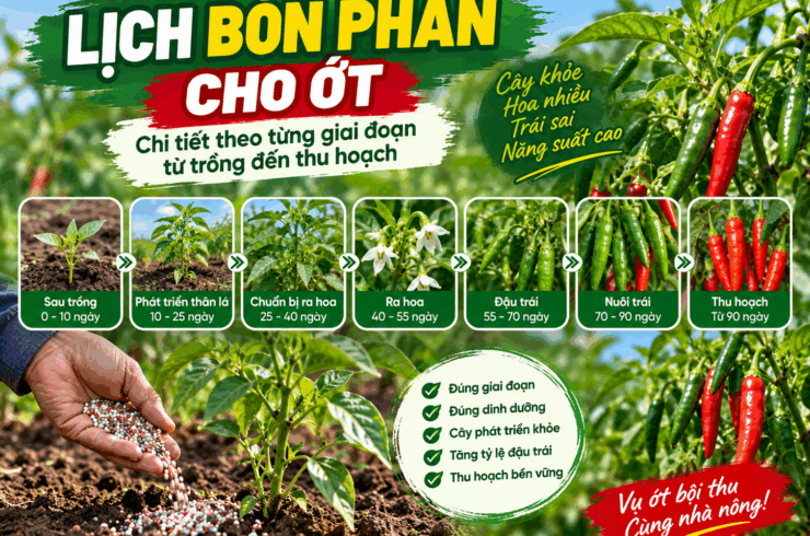 🌶️ Lịch bón phân cho ớt: Chi tiết theo từng giai đoạn từ trồng đến thu hoạch