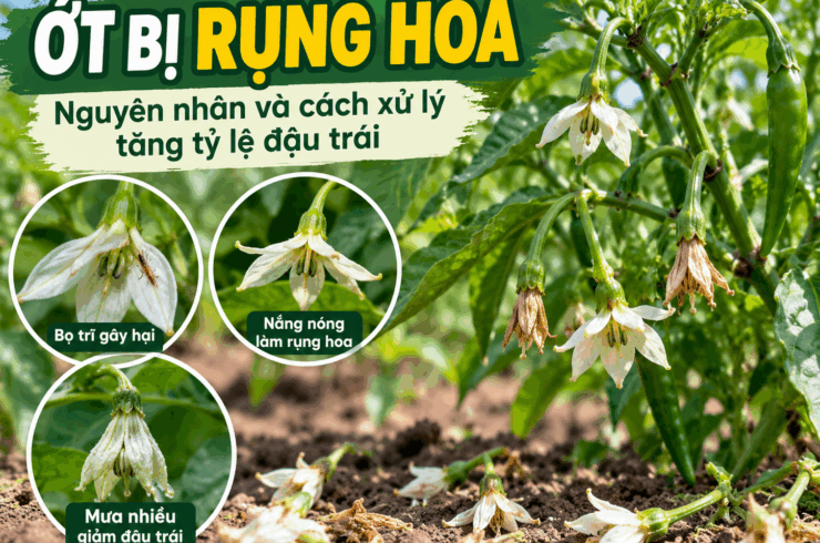 🌶️ Ớt bị rụng hoa: Nguyên nhân và cách xử lý để tăng tỷ lệ đậu trái